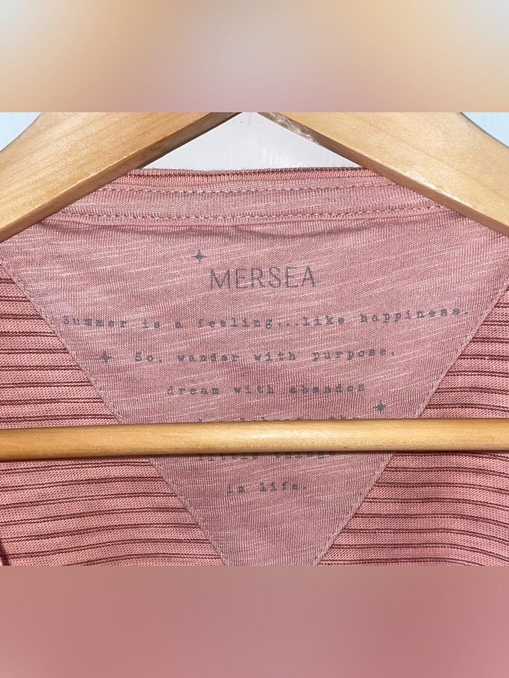 Mersea Top Tee Shirt Tshirt Women’s OS One Size ? Coastal Striped Pink Beach - Picture 3 of 6